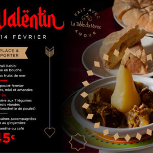 Menu Saint Valentin à emporter